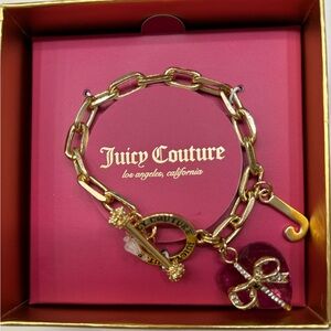 Juicy Couture toggle charm bracelet with pink heart - New in Box